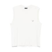 Witte Crew Neck Mouwloze Top Mugler , White , Heren