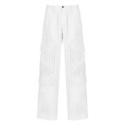 Cargo Broek Wit Elastische Taille Zakken Dsquared2 , White , Heren