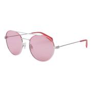 Roze Metalen Unisex Zonnebril Polaroid , Pink , Unisex