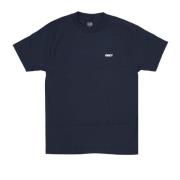 Klassieke Navy Tee met Logo Print Obey , Blue , Heren