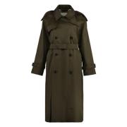 Klassieke Katoenen Trenchcoat Burberry , Green , Dames