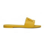 Gele Logo Slides, Open Teen, Instapper Dolce & Gabbana , Yellow , Dame...