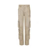 Cargo Jeans met Logo Plaque Dolce & Gabbana , Beige , Dames