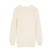 Relaxed Fit Katoenen Gebreide Trui Max Mara Weekend , Beige , Dames