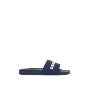 Minimalistische Marineblauwe Polyurethaan Slippers Dsquared2 , Blue , ...