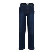 Donker Vintage Denim Wijde Pijp Jeans Part Two , Blue , Dames