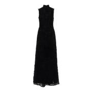 Bloemen Mesh Maxi Jurk Rotate Birger Christensen , Black , Dames