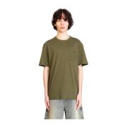 Khaki Groene Relaxte Fit T-shirt Loewe , Green , Heren