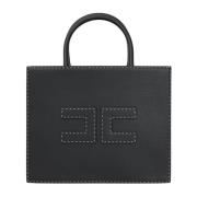 Zwarte Shopper Tas met Schouderband Elisabetta Franchi , Black , Dames