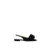 Strik Detail Suède Leren Pumps Mach & Mach , Black , Dames