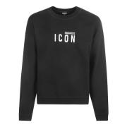 Zwarte Crew Neck Sweatshirt Dsquared2 , Black , Heren