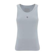 Geribbelde tanktop met 4G-logo Givenchy , White , Dames