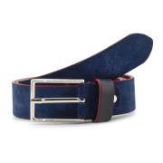 Blauwe leren riem voor mannen Duca di Morrone , Blue , Heren