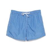 Kobaltblauwe Strandkleding Trekkoord Shorts Fedeli , Blue , Heren