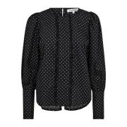 Polka Dot Shirt met open rug Co'Couture , Black , Dames