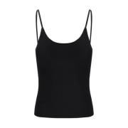 Geribbelde wollen top met logoplaquette Chloé , Black , Dames