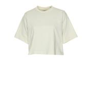 Geribbelde hals Oversized T-shirt Autry , Beige , Dames