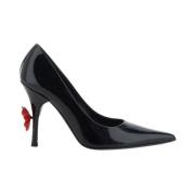 Leren pumps met 3D-bloem Magda Butrym , Black , Dames