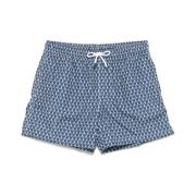 Navy Blue Beachwear Trekkoord Shorts Fedeli , Blue , Heren