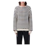 Distressed Striped Sweater Gebreide Kleding Navy MM6 Maison Margiela ,...