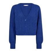 Blauwe Pointelle Cardigan Sweater Co'Couture , Blue , Dames