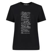 Zwarte katoenen T-shirt met Willow Smith Moncler , Black , Dames