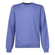 Paarse Ronde Hals Sweater met Logo Sun68 , Purple , Heren