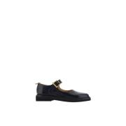 Ballerina van Leer met Verstelbare Band en Blokhak Thom Browne , Black...