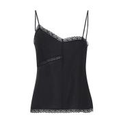 Zwarte Zijden Elegante Damesoverhemd MM6 Maison Margiela , Black , Dam...