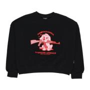 Puppy Croptop Crewneck Sweatshirt Propaganda , Black , Dames