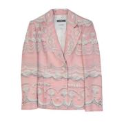 Roze Bedrukte Jas voor Vrouwen Moschino , Pink , Dames