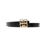 Zwart Leren Logo-Gesp Riem Givenchy , Black , Dames