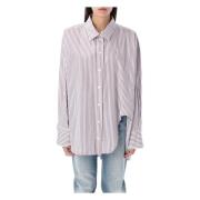 Gestreept Katoenen Shirt Paars The Attico , Purple , Dames