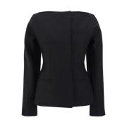 Wollen Blazer met Boothals en Tailleband Jacquemus , Black , Dames