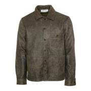 Leren Jack Overshirt Klassieke Kraag Samsøe Samsøe , Gray , Heren