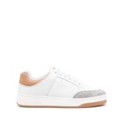 Witte Leren Sneaker Kalf Hiel Saint Laurent , White , Dames