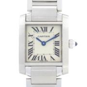 Pre-owned Metal watches Cartier Vintage , White , Dames