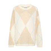 Multikleur Mohair O Neck Sweater Ganni , Multicolor , Dames