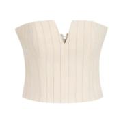 Gestreepte Wol Bustier Top Zimmermann , White , Dames