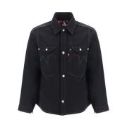 Klassieke wollen overhemd met knoopsluiting Junya Watanabe , Black , H...