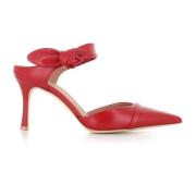 Rode leren knoop muiltjes hakken Malone Souliers , Red , Dames