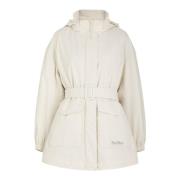 Witte Waterdichte Jas met Afneembare Capuchon Max Mara , White , Dames