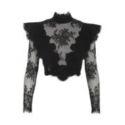 Zwart Kant Bodice Top Luminosity Collectie Zimmermann , Black , Dames