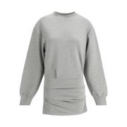 Geribbelde Crew Neck Mini Jurk The Attico , Gray , Dames