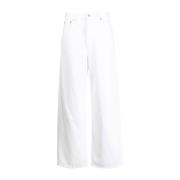 Witte Low Slung Baggy Jeans Agolde , White , Dames