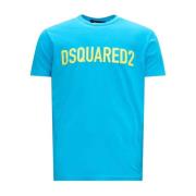 Logo Print T-Shirt Dsquared2 , Blue , Heren