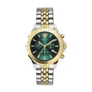 Heren Chronograaf Signature Horloge Groen Versace , Gray , Heren