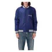 Chez Valentino Nylon Bomber Jacket Valentino Garavani , Blue , Heren