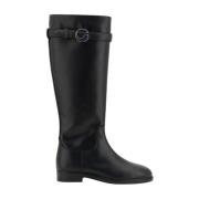 Leren Knielaarzen met Rits Coperni , Black , Dames