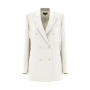 Polyester blazer rechte snit dubbele rij Kocca , White , Dames